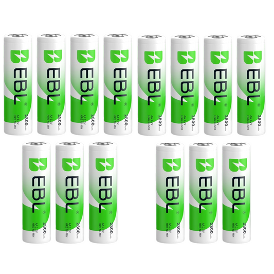 Piles rechargeables EBL AA 2800mAh (pack de 14) pour adaptateur de batterie Metz