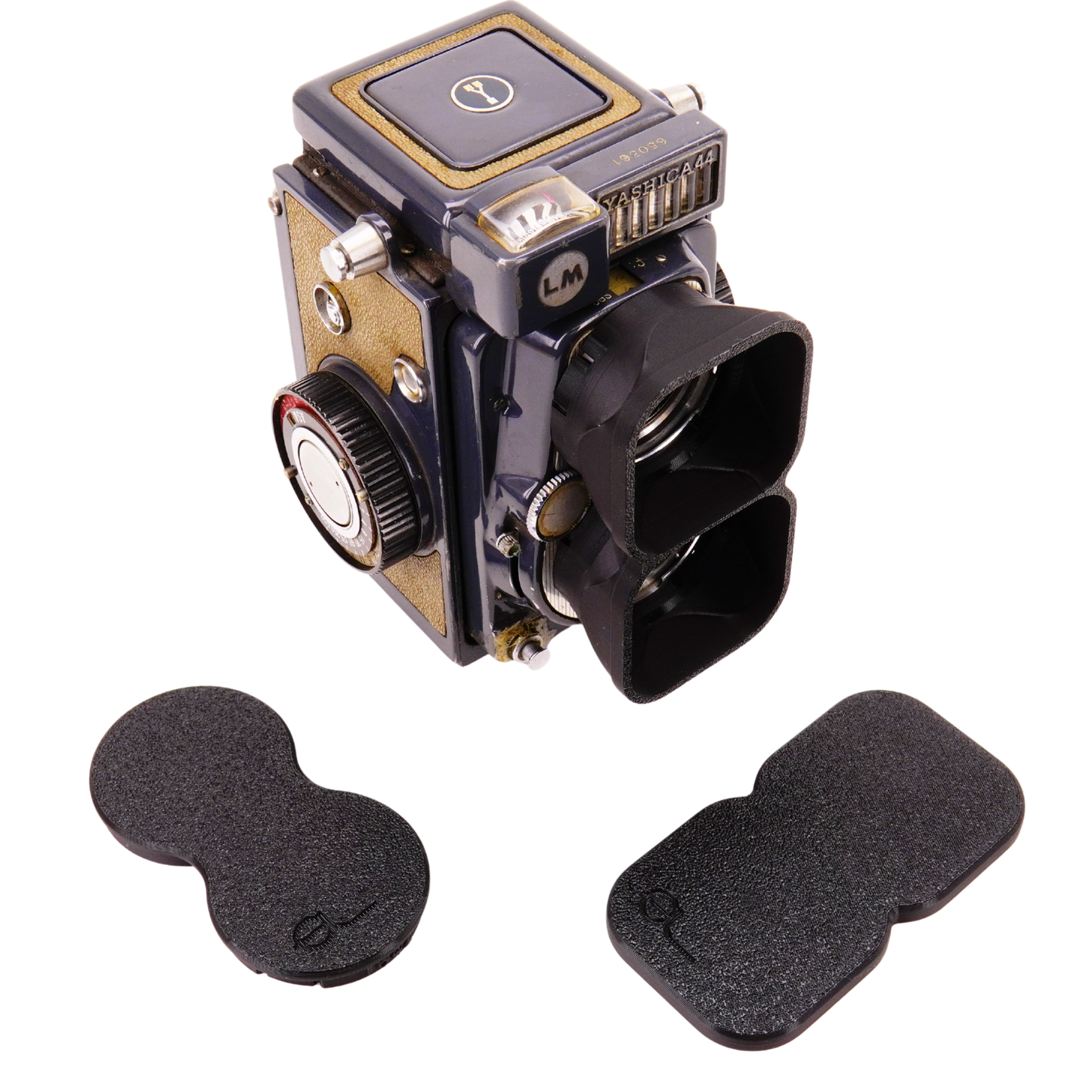 Lens hood & cap for Yashica 44, 44LM, 44A (Bay 1 / 28.5mm)