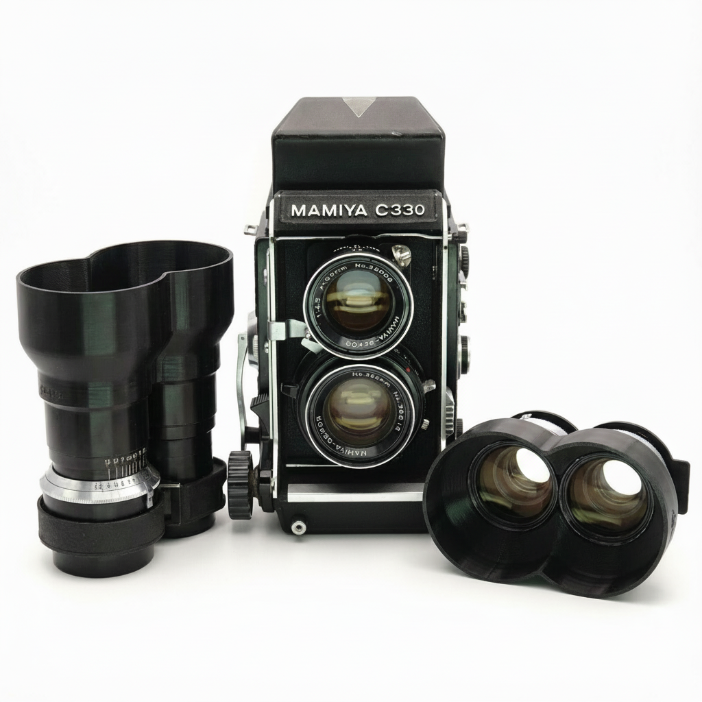 Pare-soleil pour Mamiya C330 / C220 / C33 objectifs (55mm - 250mm)