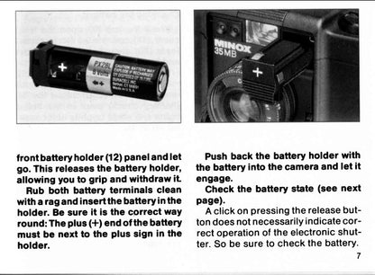 Adaptateur de batterie PX28 (4x LR44) pour Minox 35 MB, ML & MDC