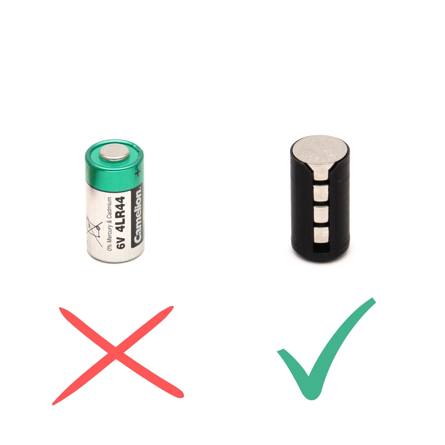 Adaptateur de batterie (4x LR44 vers 4LR44/PX28) pour Canon AE-1, A-1, Mamiya 645 & Pentax 67